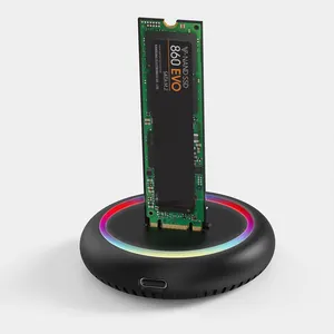 RGB colorful light usb-c m.2 ssd docking usb 3.1 gen 2 10Gbps m.2 ngff nvme ssd docking station