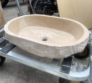 Lavabo de Baño de Mármol Cultivado con Forma Ovalada Personalizada, Aspecto de Superficie Natural para AQ977 Ovalado Personalizado - Product Image 3
