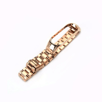 Bracelet de montre en acier inoxydable RYB 3 liens pour Xiaomi, bracelet de remplacement en métal pour Mi Band 3 4 5 6