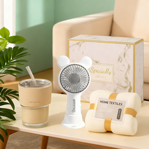 Lunaire Werbegeschenk-Set 3-in-1 Tragbarer Ventilator Umweltfreundliche Glasflasche Handtuch für Firmengeschenke & Hochzeitsgeschenke - Product Image 6