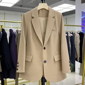 Veste de costume décontractée pour femme de style coréen, <span class=keywords><strong>blazer</strong></span> noir à bouton unique avec un design ample, manteau pour femme 123 - Product Image 3