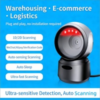 SHUNQI - Lector de Códigos de Barras de Posición Fija con Interfaz Dual USB y RS232, 1D EAN13 UPC Code128 2D QR PDF417 para Mostrador de Caja