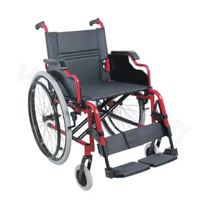 WEGO 휴대용 접이식 수동 휠체어 노인 및 장애인을위한 팔걸이가있는 24 인치 솔리드 타이어 휠체어