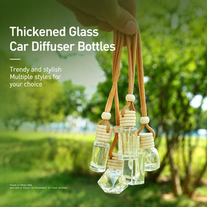 Bouteille en verre transparente vide pour parfum <span class=keywords><strong>de</strong></span> voiture, diffuseur d'air suspendu, bouteille rechargeable pour huiles essentielles et aromathérapie - Product Image 6