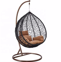 Fauteuil suspendu de jardin en rotin PE avec coussin et support – Vente en gros