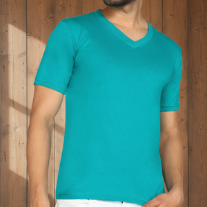 Camiseta Casual de Verano para Hombre, Cuello en V, Manga Corta, 100% Algodón, Transpirable, Antibolitas, Suave, Corte Regular - Product Image 4