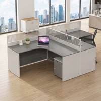 Poste de travail de bureau incurvé avec cloison, bureau informatique moderne en bois, table de direction de luxe, ensemble de mobilier de bureau
