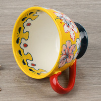 Promosi Desain Bunga Buatan Tangan Tembikar Cangkir Kopi Mug Keramik