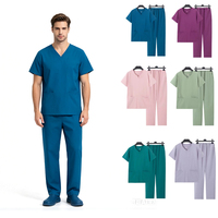 Tunique de spa uniforme pour esthéticienne, manches courtes, en poly, vêtements de travail pour spa et salon, séchage rapide, pour massothérapeute, hôtel, col en V, ensemble unisexe