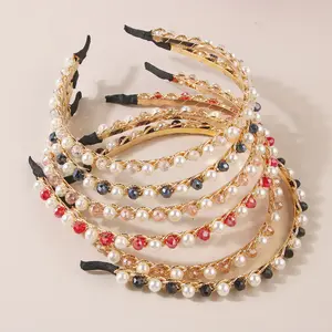 2024 Newest Rainbow Luster Pearl Band Chic Hair Wrap Prism Color Burst Spectrum Shine Accessory Chromatic Charm Hair Band