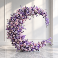 Gapura Bunga Buatan Warna Pink Lavender untuk Pernikahan, Hari Valentine, Wisuda, Acara Hotel, Latar Belakang Bunga Grosir