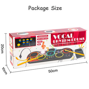 Batería de juguete unisex de plástico con altavoces y pilas, baquetas de jazz, instrumentos musicales, set de batería eléctrica para niños principiantes. - Product Image 6