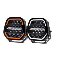 Phare auxiliaire rond de 7 pouces 96W avec grille en aluminium pour la gestion thermique, idéal pour les VTT, UTV et quads tout-terrain