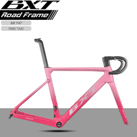BXT Road-275 2026 Rangka Sepeda Balap Karbon T1000 Baru dengan Pemasukan Kabel Internal Penuh, Rem Cakram, Ultralight, Setang 380mm Opsional