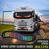 Écran LED RGB flexible pour voiture, matrice défilante, télécommande, étanche, 12V, Devil Eyes