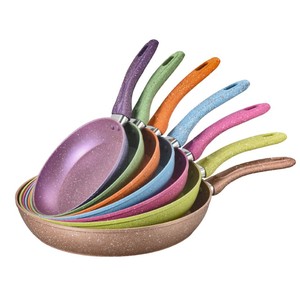 Aluminum Maifan Stone Non-Stick <b>Fry</b> <b>Pan</b> Set Round Flat Bottom Frying <b>Pan</b> For <b>Induction</b> Gas Stove Hand Wash Only - Product Image 2