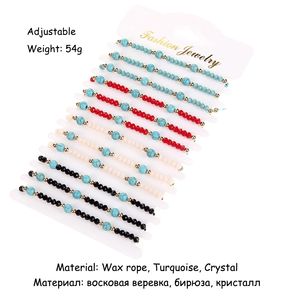 Handmade Ajustável Moda Frisada Pulseiras para Mulheres e Homens Estilo Punk Trançado Corda Pulsera Jóias Por Atacado para Mulher Homem - Product Image 3