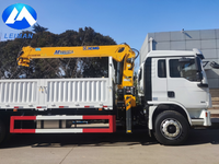 Promotion : Grue sur camion plateau SQS157 de 6,3 tonnes avec moteur et pompe, haute efficacité, moment de levage de 157 KNm, fabriquée en Chine