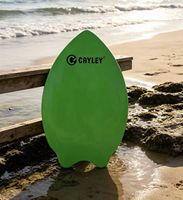 Skimboard en bois imprimé de marque, forme queue de poisson, planche de glisse pour sports nautiques en extérieur