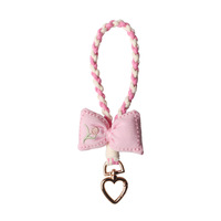 Porte-clés en tissu rembourré de coton avec nœud, style bohème, design brodé, cordon tressé pour téléphone, breloque de sac, cadeau