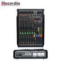 Console de mixage GAX-RWS8 8 canaux 99DSP Sound Board avec BT USB Mini Audio Mixer avec FX Reverb Delay Effect Light Side