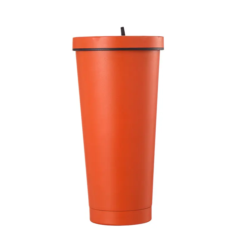 Thể thao ngoài trời uống xe giữ Mug 25oz thép không gỉ đôi tường rơm Tumbler với rơm Nắp