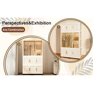 Armoire Portable Nobel 6 Pièces avec Portes Magnétiques pour Rangement de Vêtements dans la Salle de Bain - Product Image 4