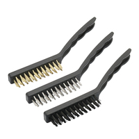 Brosse métallique industrielle en acier à 3 pièces pour le nettoyage, la décontamination et le polissage, élimination de la rouille