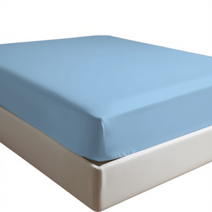 Sábana Ajustable 100% Algodón Azul Claro Tamaño King Size Alemán 200x200 Cm - Product Image 3