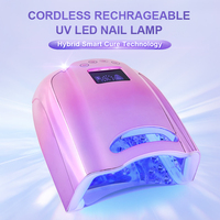 Lampe à ongles UV LED sans fil haute puissance 98W, rechargeable, avec indicateur de batterie LCD et poignée confortable
