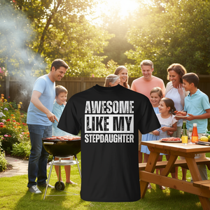 Camiseta Awesome Like My Stepdaughter, color negro, unisex, talla para adultos - Product Image 3