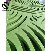 Panneau acoustique en PET à découpe de feuilles QIANQIAO, design moderne pour hôtel, appartement, salle de réunion, absorption acoustique des murs intérieurs commerciaux