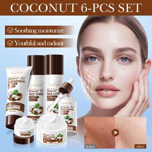 SADOER - Juego de Cuidado de la Piel Vegano con Aceite de Coco al por Mayor, Aceite Hidratante y Nutritivo, Control de Grasa, Blanqueamiento, Iluminador, <span class=keywords><strong>Kit</strong></span> <span class=keywords><strong>Facial</strong></span> para <span class=keywords><strong>Mujer</strong></span> - Product Image 3