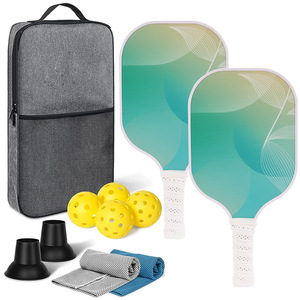Juego de raquetas de pickleball con 4 pelotas, bolsa de malla y accesorios, hoja de fibra de carbono aprobada por la USAPA, agarre horizontal - Product Image 5
