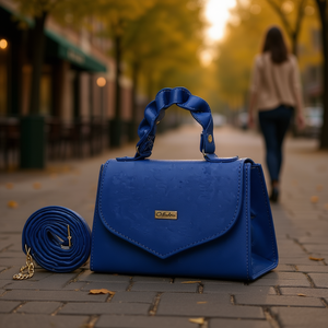 Sac bandoulière pour femme Bera, bleu royal, en PU, style vintage, fermeture à glissière, sangle simple, chaîne, 20 cm x 9 cm - Product Image 2