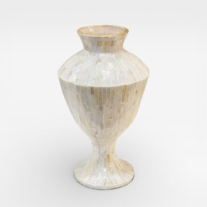Vase en mosaïque de nacre fait main, vase à fleurs de luxe pour table, décoration élégante pour la maison, décoration de centre de table pour mariage - Product Image 5