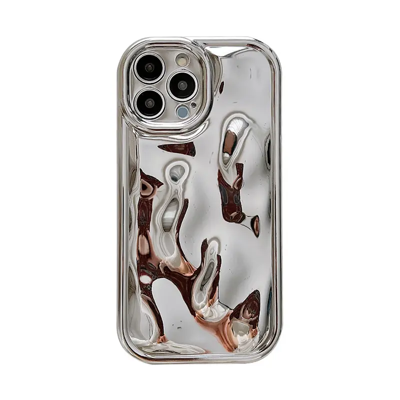 Fashion Silver Metallic Color Case For iPhone 11 12 13 Pro Max For iPhone 14 Plus Luxury Case