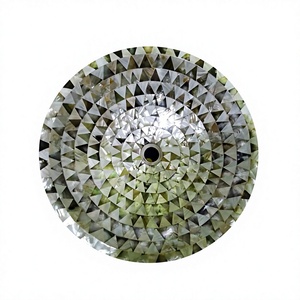 Lavabo ovale en céramique avec mosaïque nacre, évier de comptoir de luxe pour la décoration de la salle de bain à domicile, durable et facile à nettoyer - Product Image 1