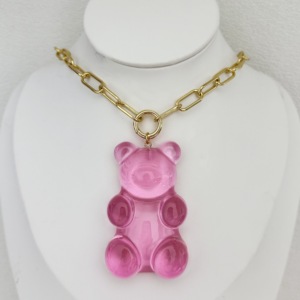 Y2K Pink <strong>Gummy</strong> <strong>Bear</strong> Pendant <strong>Necklace</strong> Set Sugar Heart Beaded Layered Statement <strong>Necklaces</strong> Cute Kawaii Jewelry for Women Teen Girls - Product Image 4