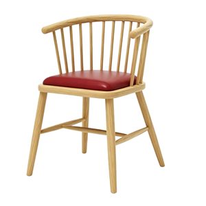 Silla de Comedor Moderna Minimalista con Respaldo de Espiga, Asiento Tapizado en PU Rojo, Madera Resistente y Ecológica <span class=keywords><strong>para</strong></span> Decoración de Restaurantes, Hoteles y Cafés - Product Image 2