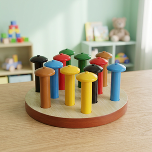 Mushroom Peg <b>Board</b> Wooden <b>Finger</b> Exercise Tool For Hand Rehabilitation Therapy Training Equipment... - Product Image 1