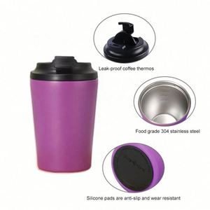 Tasses à café isothermes réutilisables personnalisées de 12 oz, à double paroi et isolées sous vide, avec couvercles anti-fuite à clapet, vente en gros - Product Image 3