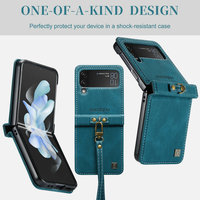 Étui en cuir rétro magnétique de luxe 2022 pour Samsung Galaxy Z Flip 4, housse de dragonne pliable pour Galaxy Z flip 4 3 2