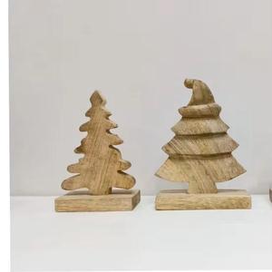 Arbre de Noël en bois de noël en métal avec étoile en argent martelé Topper élégant décor à la maison décoration de noël de table - Product Image 3
