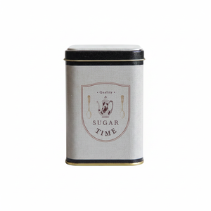 90x90x125 mm Square Vintage Café-Inspired Linen Texture Design Metal Tin Food <b>Storage</b> <b>Container</b> 1L slip Lid Café-Inspired Design - Product Image 2