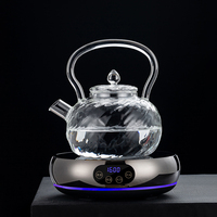 Bouilloire à eau en verre borosilicate transparent de haute qualité avec infuseur et poignée, isolation thermique, 1300 ml, pour cuisinière, cadeau d'affaires