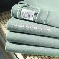 Kaos Unisex Lengan Pendek Katun Murni 200g - Biru Klein, Menyamarkan Bentuk Tubuh, Longgar, Kerah Bulat, Bernapas, Kaos Musim Panas, Bermotif