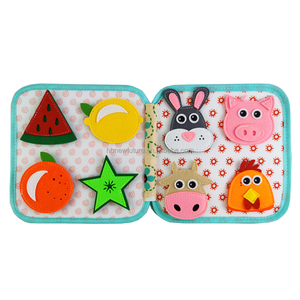 1-3 Jouet de Voyage Éducatif NF15-18 <span class=keywords><strong>Animaux</strong></span> de la Ferme Verts Thème Montessori <span class=keywords><strong>Livre</strong></span> Occupé pour les Tout-Petits - Product Image 6