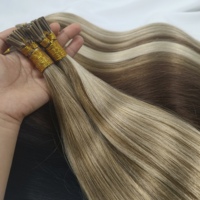 Usine en gros P22/gris soyeux droit/body wave 1g par mèche couleur personnalisée vrais cheveux humains i tip extension de cheveux