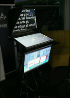 Teleprompter Panggung Siaran 19" Kaca Tempered Sistem Terintegrasi Remote Nirkabel Tingkat Siaran Grosir Kustom